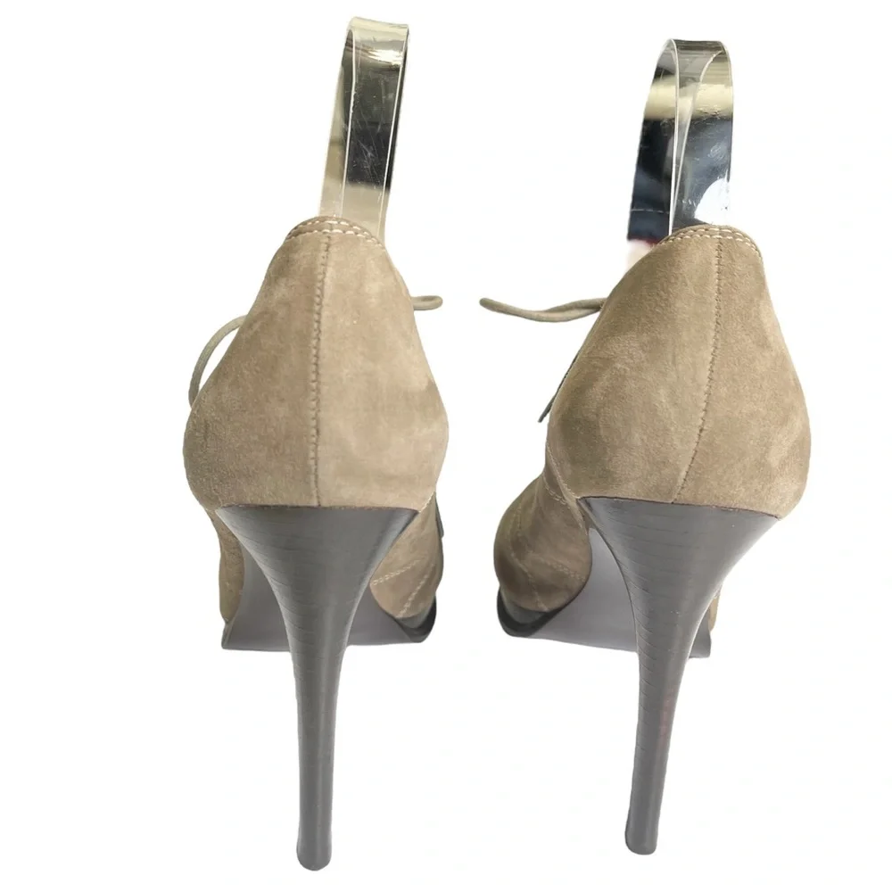 Diane von Furstenberg DVF Guardian Suede Taupe Stiletto